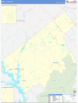 Abbeville County Wall Map Basic Style