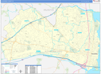 Alexandria County Wall Map Basic Style