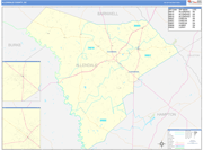 Allendale County Wall Map Basic Style