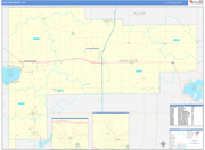 Auglaize County Wall Map Basic Style
