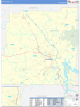 Bartow County Wall Map Basic Style