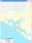 Bay County Wall Map Basic Style