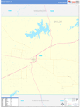 Baylor County Wall Map Basic Style