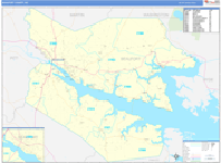 Beaufort County Wall Map Basic Style