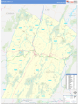 Bedford County Wall Map Basic Style