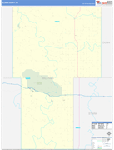 Billings County Wall Map Basic Style