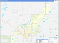 Broomfield County Wall Map Basic Style