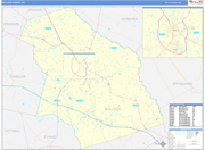 Bulloch County Wall Map Basic Style