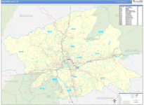 Buncombe County Wall Map Basic Style