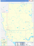 Burleigh County Wall Map Basic Style