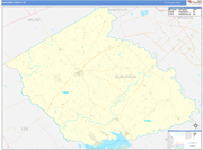 Burleson County Wall Map Basic Style