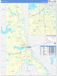 Caddo County Wall Map Basic Style