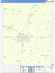 Champaign County Wall Map Basic Style