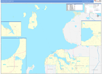 Charlevoix County Wall Map Basic Style