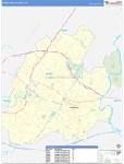 Charlottesville County Wall Map Basic Style