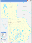 Chisago County Wall Map Basic Style