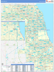 Cook County Wall Map Basic Style