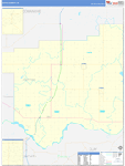 Cotton County Wall Map Basic Style