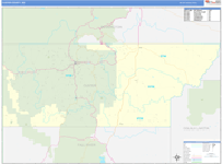 Custer County Wall Map Basic Style
