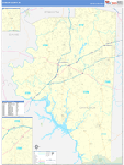 Davidson County Wall Map Basic Style