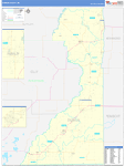 Dunklin County Wall Map Basic Style