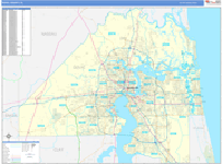 Duval County Wall Map Basic Style