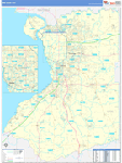 Erie County Wall Map Basic Style