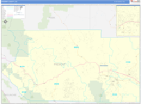 Fremont County Wall Map Basic Style