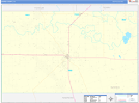 Gaines County Wall Map Basic Style