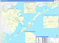 Galveston Wall Map Basic Style