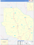 Gibson County Wall Map Basic Style