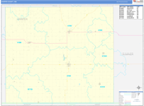 Harper County Wall Map Basic Style