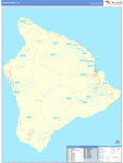 Hawaii County Wall Map Basic Style