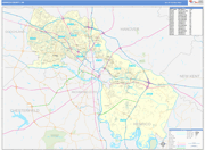Henrico County Wall Map Basic Style