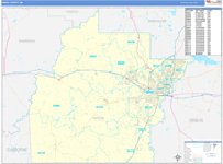 Hinds County Wall Map Basic Style