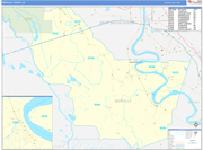 Iberville County Wall Map Basic Style