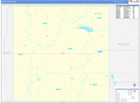 Jewell County Wall Map Basic Style