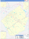 Johnston County Wall Map Basic Style
