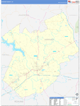Kershaw County Wall Map Basic Style