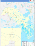Lafourche County Wall Map Basic Style