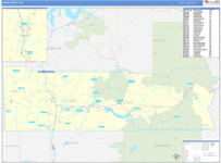 Lewis County Wall Map Basic Style