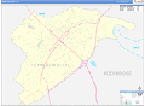 Lexington County Wall Map Basic Style