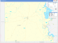 Llano County Wall Map Basic Style