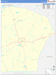Logan County Wall Map Basic Style