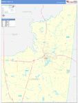 Lowndes County Wall Map Basic Style
