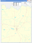 McCulloch County Wall Map Basic Style