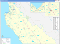 Monterey County Wall Map Basic Style