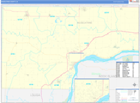 Muscatine County Wall Map Basic Style