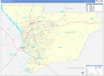 Muscogee County Wall Map Basic Style