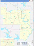 Muskogee County Wall Map Basic Style
